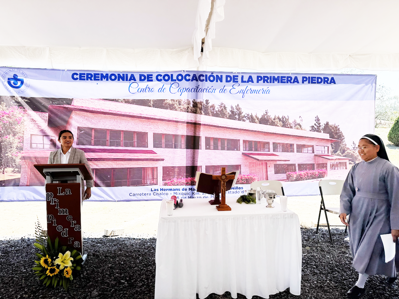 Groundbreaking ceremony stage