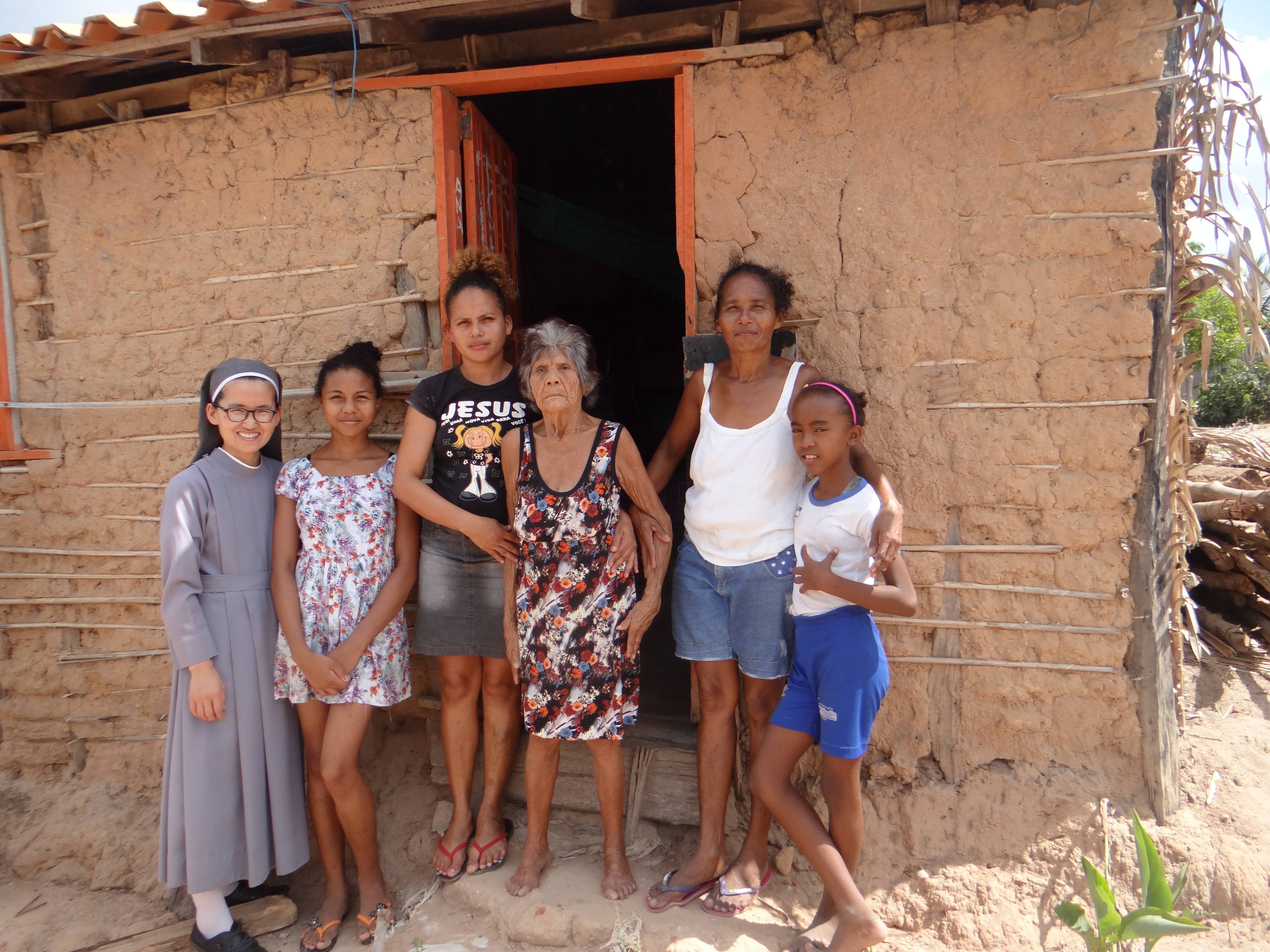 Family outside home